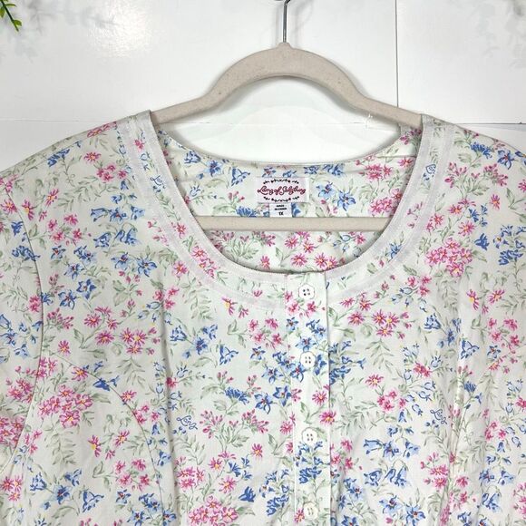Lanz of Salzburg Dress Women 1X Multicolor Floral Button Up Cotton Floral Belted - Picture 7 of 16